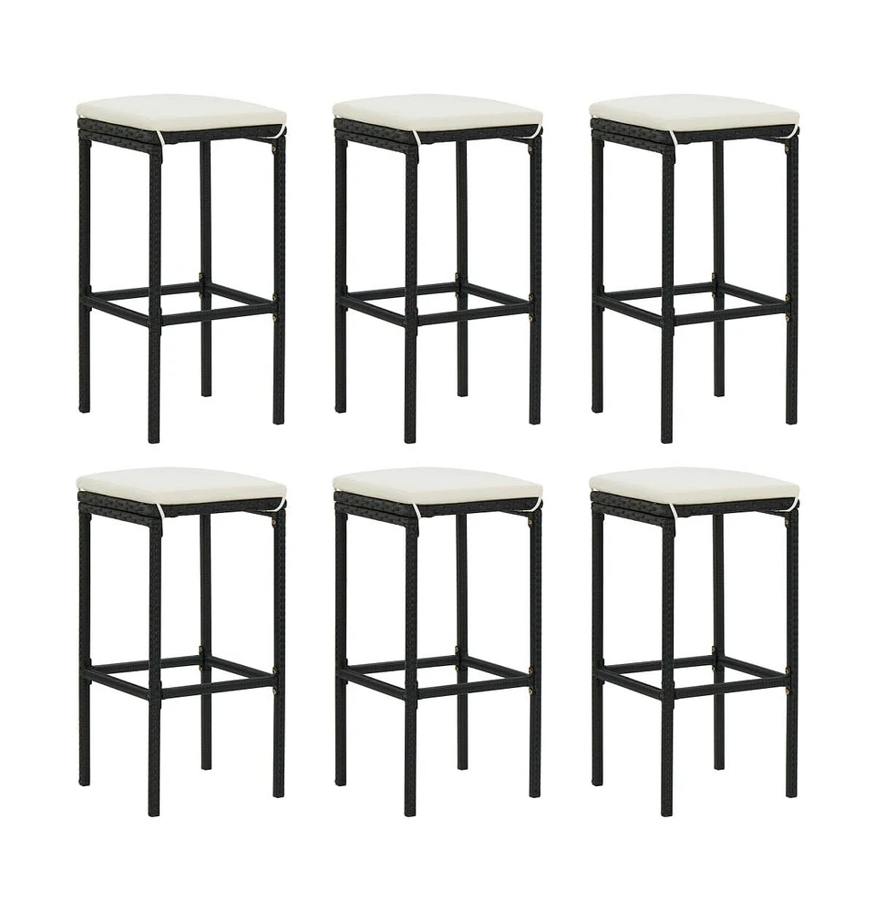 vidaXL Bar Stools with Cushions pcs Poly Rattan