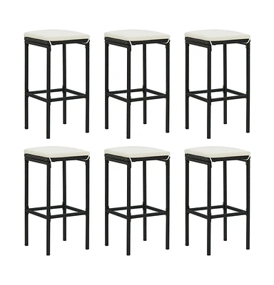 vidaXL Bar Stools with Cushions pcs Poly Rattan