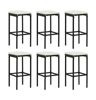 vidaXL Bar Stools with Cushions pcs Poly Rattan