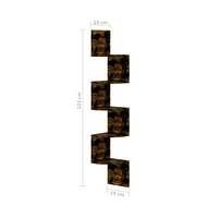 vidaXL Wall Corner Shelf Smoked Oak 7.5"x7.5"x48.4" Engineered Wood