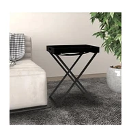 vidaXL Folding Table Black 18.9"x13.4"x24" Mdf