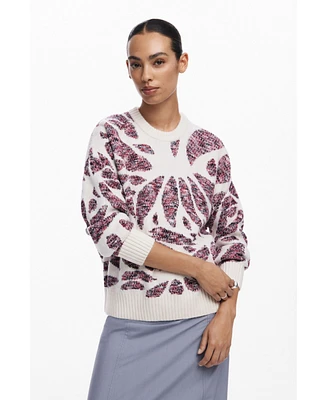 Desigual Women's Leaf print sweater