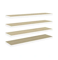 vidaXL Floating Wall Shelves 4 pcs Oak and White 35.4"x9.3"x1.5" Mdf