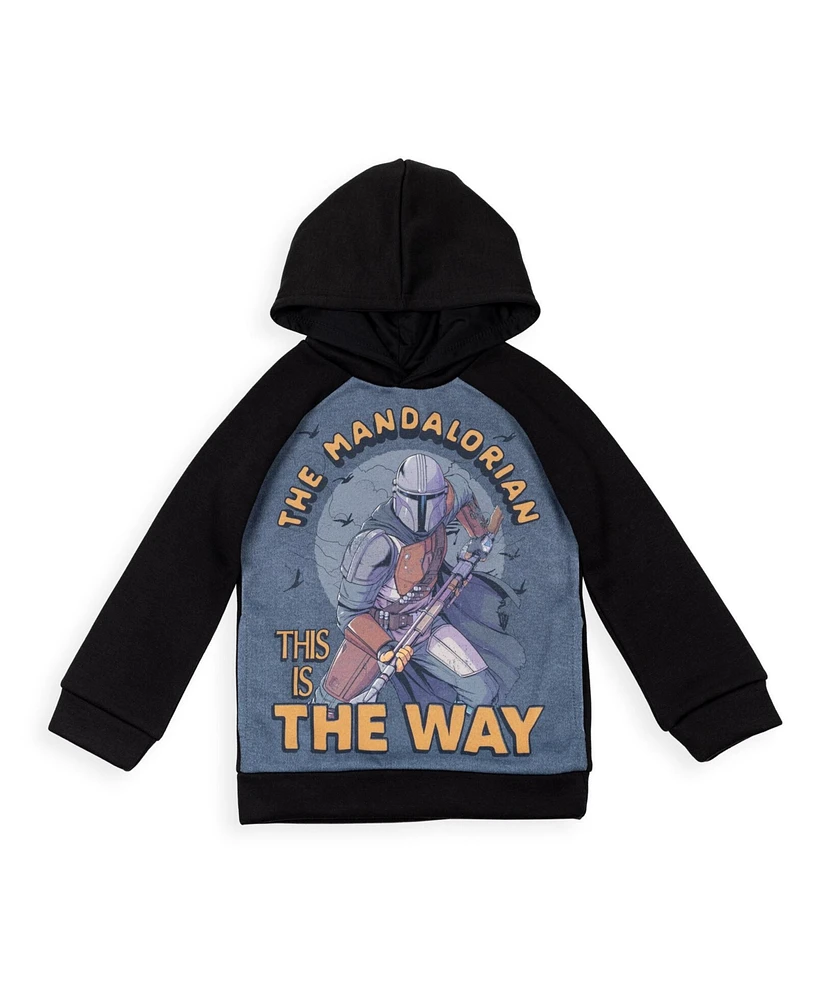 Starwars Little Boys Star Wars The Mandalorian Darth Vader X-Wing Millennium Falcon Fleece Pullover Hoodie to