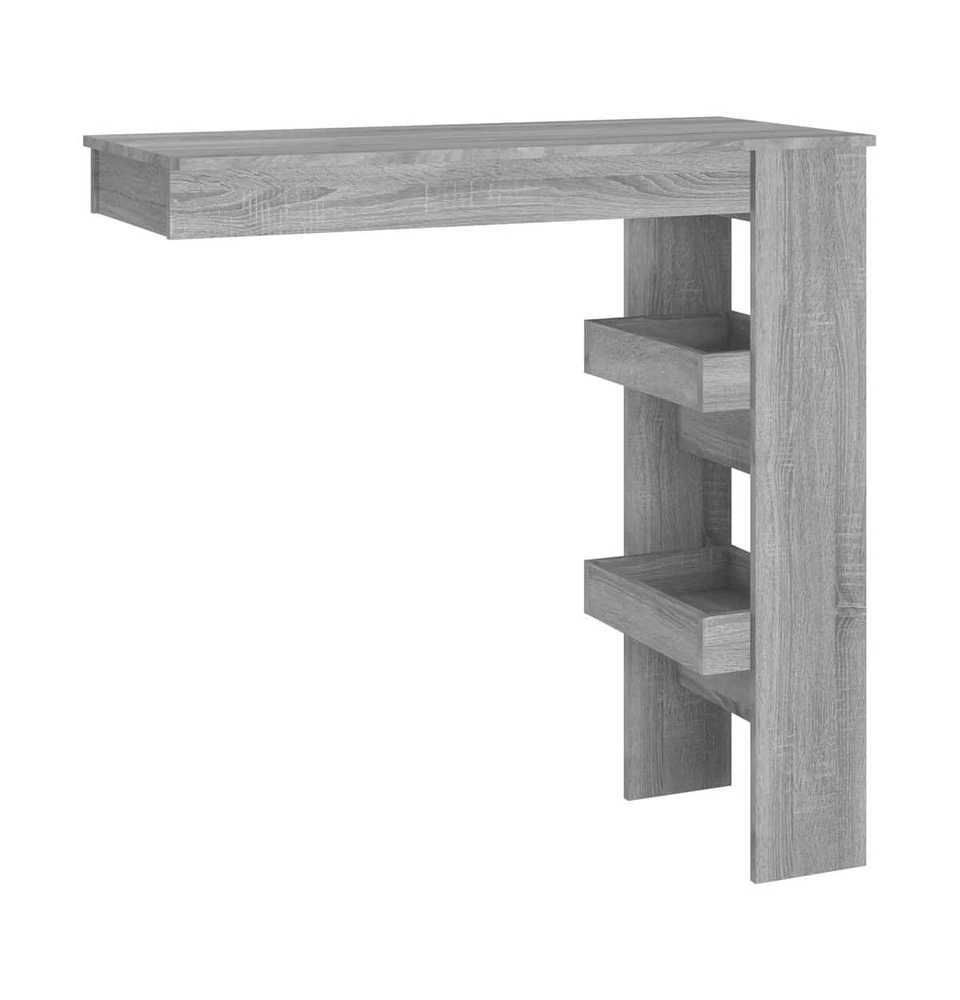 vidaXL Wall Bar Table Gray Sonoma 40.2"x17.7"x40.7" Engineered Wood