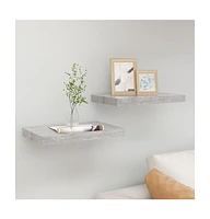 vidaXL Floating Wall Shelves 2 pcs Concrete Gray 15.7"x9.1"x1.5" Mdf