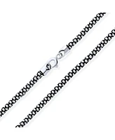 Bling Jewelry Bali Style Thin Sterling Silver Coreana Black Popcorn Chain Necklace and Women 3MM Inch