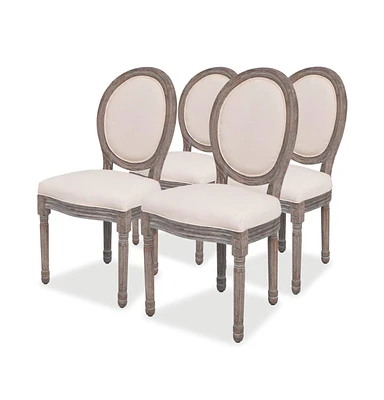 vidaXL Dining Chairs 4 pcs Cream Fabric