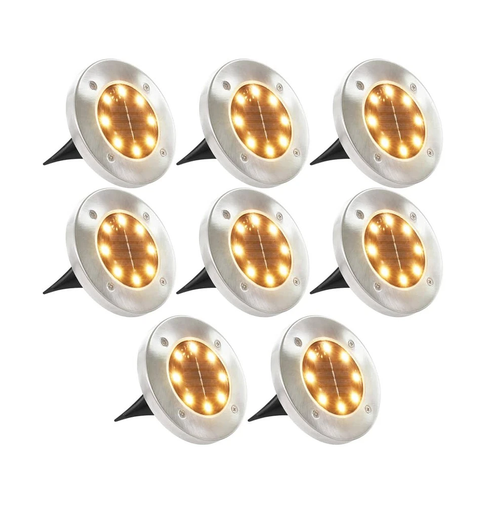 vidaXL Solar Ground Lights 8 pcs Led Lights Warm White