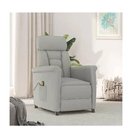 vidaXL Massage Recliner Light Gray Faux Suede Leather