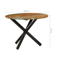 vidaXL Dining Table Round 39.4"x39.4"x29.5" Solid Reclaimed Wood