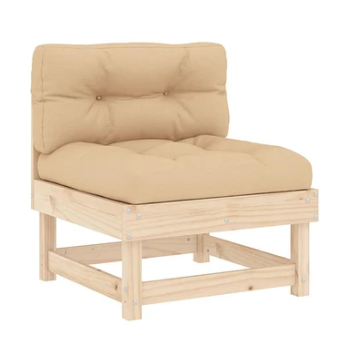 vidaXL Middle Sofa with Cushions Solid Wood Pine