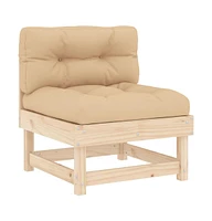 vidaXL Middle Sofa with Cushions Solid Wood Pine