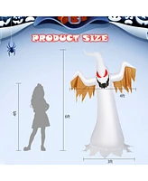 Vebreda 6 Feet Halloween Inflatable Ghost Quick Blow up Halloween Decor with Led Lights