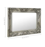 vidaXL Wall Mirror Baroque Style 19.7"x15.7" Silver