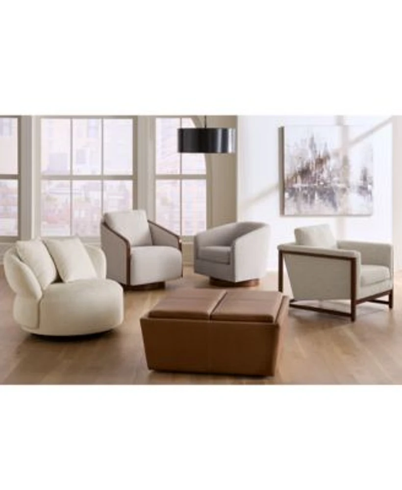 Special Order Fabric Leather Accent Chairs Created For Macys