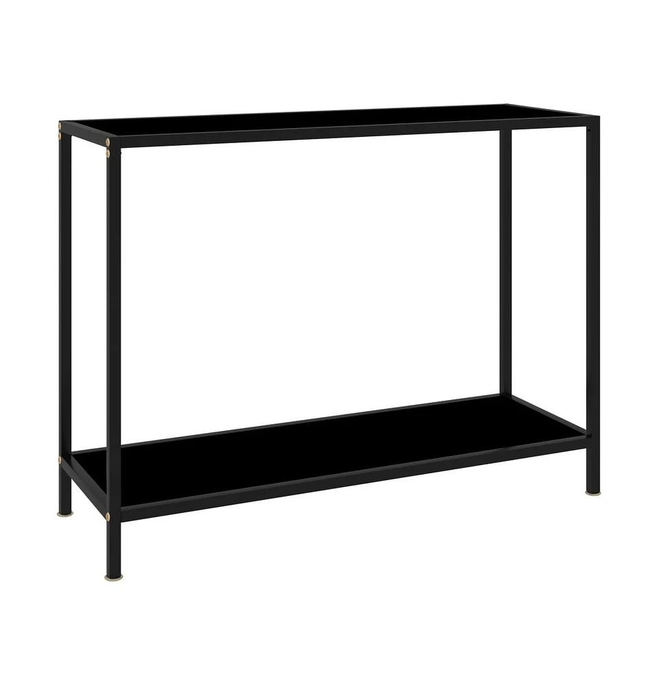 vidaXL Console Table Black 39.4"x13.8"x29.5" Tempered Glass