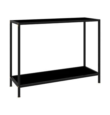 vidaXL Console Table Black 39.4"x13.8"x29.5" Tempered Glass