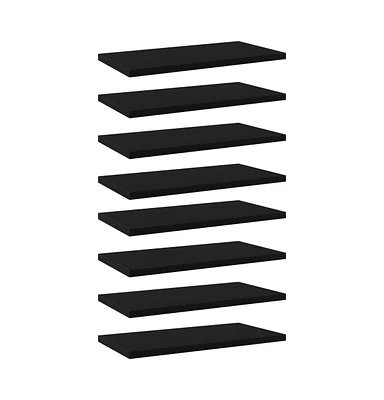 vidaXL Bookshelf Boards 8 pcs Black 15.7"x7.9"x0.6" Engineered Wood