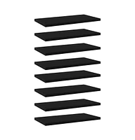 vidaXL Bookshelf Boards 8 pcs Black 15.7"x7.9"x0.6" Engineered Wood