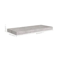 vidaXL Floating Wall Shelves 2 pcs Concrete Gray 23.6"x9.3"x1.5" Mdf