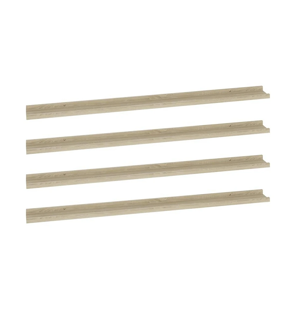 vidaXL Wall Shelves 4 pcs Sonoma Oak 45.3"x3.5"x1.2"