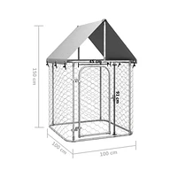 vidaXL Outdoor Dog Kennel with Roof 39.4"x39.4"x59.1"