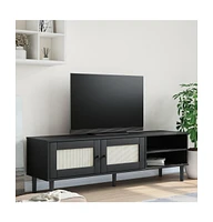 vidaXL Tv Stand Senja Rattan Look 62.2"x15.7"x19.3" Solid Wood Pine