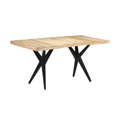 vidaXL Dining Table 63"x31.5"x29.9" Rough Mango Wood