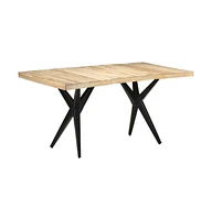 vidaXL Dining Table 63"x31.5"x29.9" Rough Mango Wood