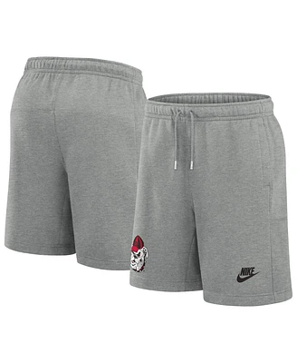 Nike Men's Heather Gray Georgia Bulldogs Legacy Essential Fleece Shorts