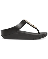 FitFlop Women's Fino Crystal Chain Leather Toe-Post Sandals