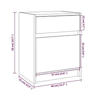 vidaXL Bedside Cabinets 2 pcs 15.7"x12.2"x19.7" Solid Wood Pine