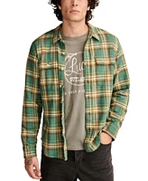 Lucky Brand Men's Big Slub Twill Plaid Long Sleeve Utility Shirt