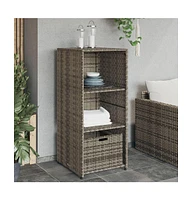vidaXL Patio Storage Cabinet Gray 19.7"x21.7"x45.3" Poly Rattan
