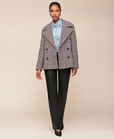 Avec Les Filles Women's Oversized Plaid Double-Breasted Blazer