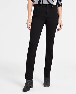 Jones New York Women's Lexington Mid Rise Straight Leg Denim Jeans