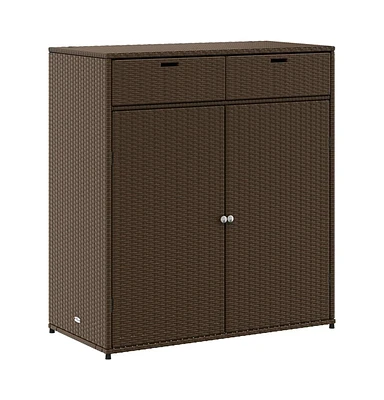 vidaXL Patio Storage Cabinet Brown 41.3"x21.7"x44.5" Poly Rattan