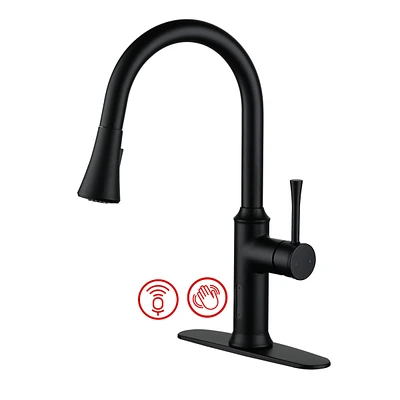 Casainc Smart Faucet Touchless Pull Down Sprayer Kitchen Faucet with Voice and Motion Control