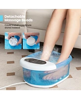 Skonyon Foot Spa Massager Tub with Removable Pedicure Stone and Massage Beads-Blue