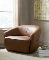 Nicolls Leather Swivel Chair, Created for Macy's