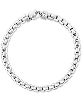 Italian Silver Men's Venezia Box Link Chain Bracelet in Sterling Silver