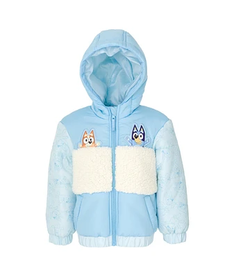 Bluey Girls Bingo Zip Up Winter Coat Puffer Jacket