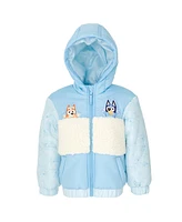 Bluey Girls Bingo Zip Up Winter Coat Puffer Jacket