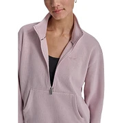 Dkny Women's Fleece Half-Zip Bungee-Hem Sweater