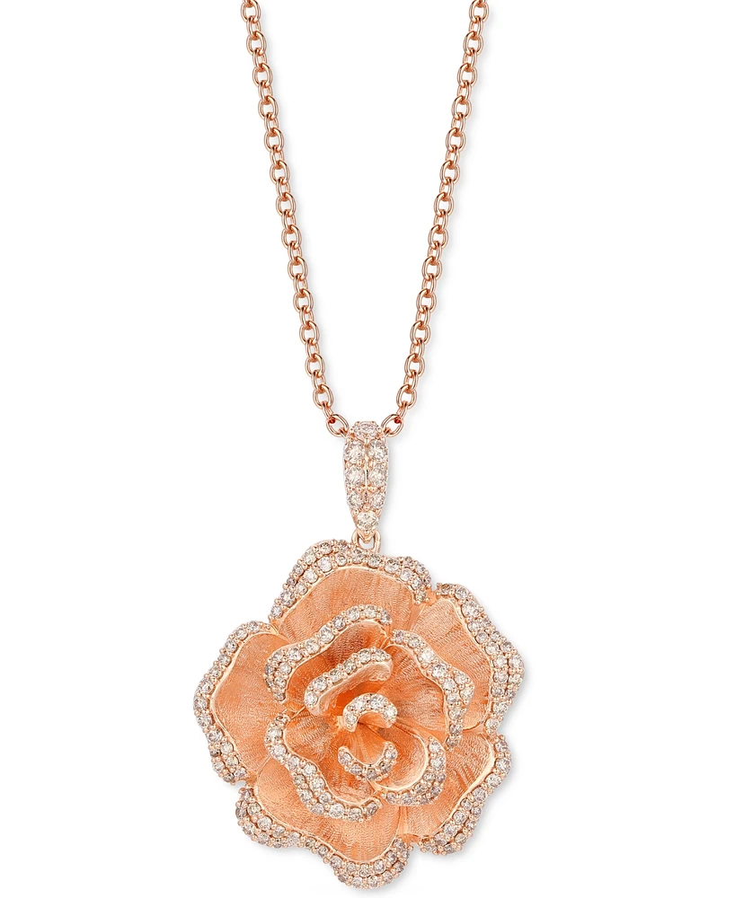 Le Vian Nude Diamond Rose Adjustable 20" Pendant Necklace (1 ct. t.w.) in 14k Rose Gold