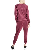 Dkny Women's Platinum Velour Crewneck Sweatshirt
