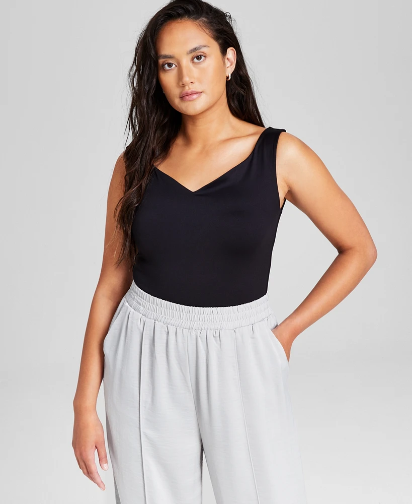 And Now This Women's V-Neck Double-Layered Sleeveless Bodysuit, Created for Macy's