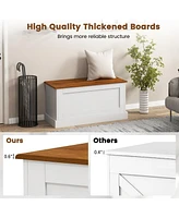 Sugift Large Storage Chest with Safety Metal Hinge-White