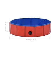 vidaXL Foldable Dog Swimming Pool 31.5"x7.9" Pvc